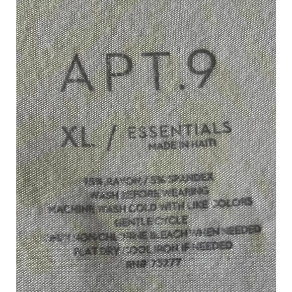APT. 9 ESSENTIALS SHORT SLEEVE T-SHIRT, WOMENS, XL, YELLOW & WHITE TIE DYE VNECK - Picture 8 of 8